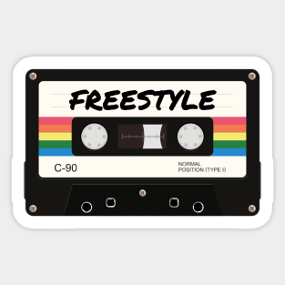 Retro 80s Music Freestyle Mixtape Colored Sticker